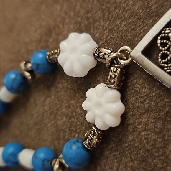 HANDMADE Magnesite Vintage Bead Western Tribal Pendant Necklace - Picture 7 of 9